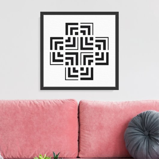 Gestructureerde geometrie | Modern Canvas Afdruk (Insitu (Woonkamer))