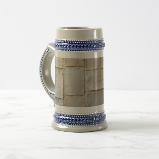 Gestructureerde handgemaakte papier platte lay bierpul (Voorkant links)