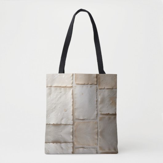 Gestructureerde handgemaakte papier platte lay tote bag (Voorkant)