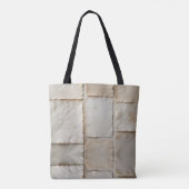 Gestructureerde handgemaakte papier platte lay tote bag (Achterkant)