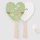 Gestructureerde harten met patterende handbediende handwaaier (Voorkant en achterkant)