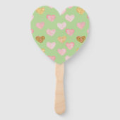 Gestructureerde harten met patterende handbediende handwaaier (Voorkant)