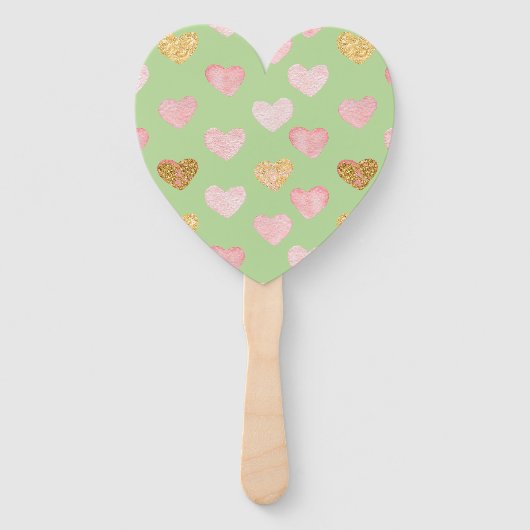 Gestructureerde harten met patterende handbediende handwaaier (Voorkant)