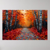 Gestructureerde herfstbos kunstprint voor een geze poster (Voorkant)