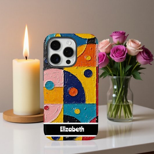 Gestructureerde Impasto Abstracte geometrische sma Case-Mate iPhone Case