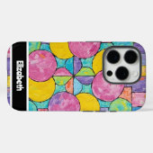 Gestructureerde Impasto geometrische cirkels smart Case-Mate iPhone Case (Achterkant (horizontaal))