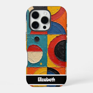 Gestructureerde Impasto Levendige Geometrische Sma iPhone 16 Pro Hoesje