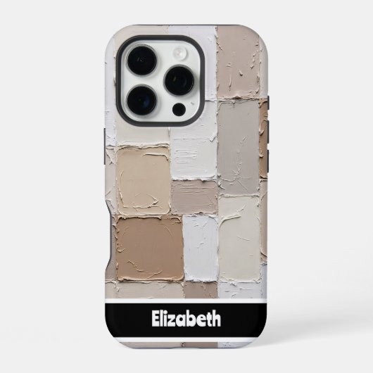 Gestructureerde Impasto Neutral Block-smartphone iPhone Hoesje (Achterkant)