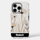 Gestructureerde Impasto Neutral Floral-smartphone Case-Mate iPhone Case (Achterkant)