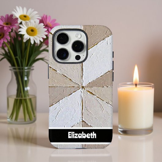 Gestructureerde Impasto Neutral Geometric Smartpho Case-Mate iPhone Case