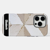 Gestructureerde Impasto Neutral Geometric Smartpho Case-Mate iPhone Case (Achterkant (horizontaal))