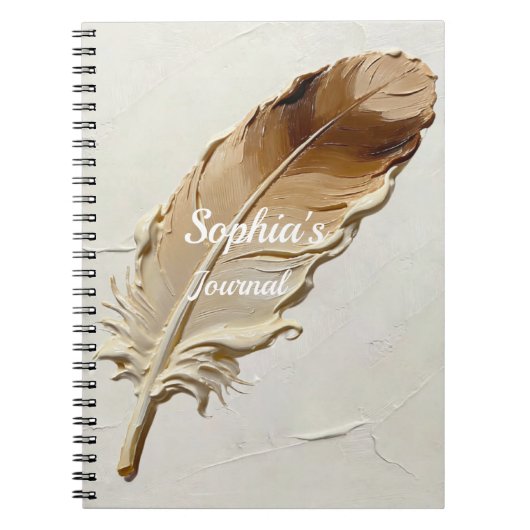 Gestructureerde Impasto Veer Beige Neutraal Aangep Notitieboek (Voorkant)