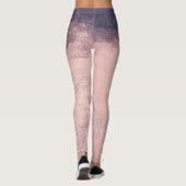 Gestructureerde kunststijl Roze 2 marineblauw Leggings (Achterkant)