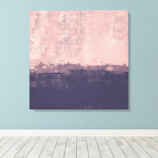 Gestructureerde kunststijl Roze marineblauw Abstra Canvas Afdruk (Insitu (Houten vloer))