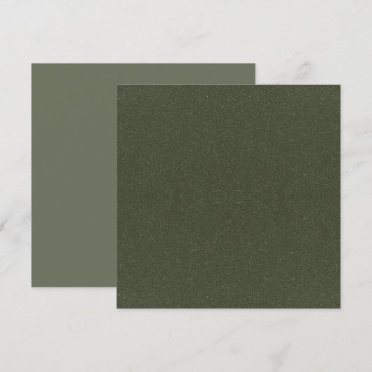 Gestructureerde mosgroene vlakke bedankkaart - Op (Voorkant / Achterkant)