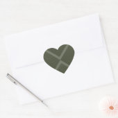 Gestructureerde mosgroene X-hartsticker Hart Sticker (Envelop)
