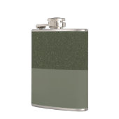 Gestructureerde Moss Green Flask met Modern Split Heupfles (Links)