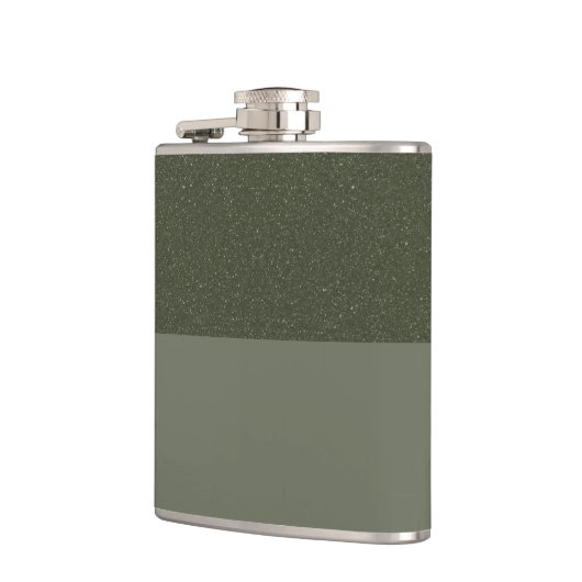 Gestructureerde Moss Green Flask met Modern Split  Heupfles (Links)