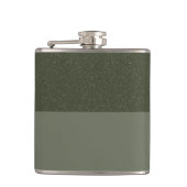 Gestructureerde Moss Green Flask met Modern Split Heupfles (Voorkant)