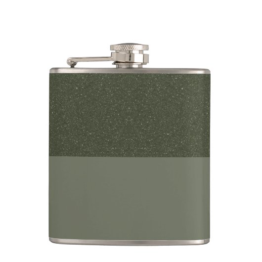 Gestructureerde Moss Green Flask met Modern Split Heupfles (Voorkant)