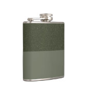 Gestructureerde Moss Green Flask met Modern Split Heupfles (Rechts)