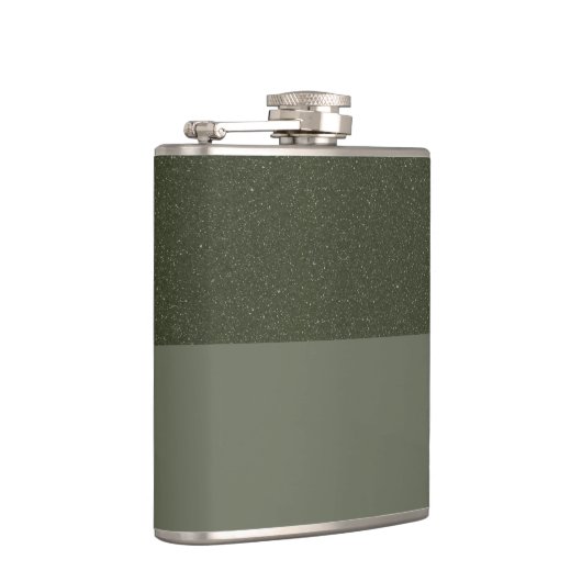 Gestructureerde Moss Green Flask met Modern Split Heupfles (Rechts)