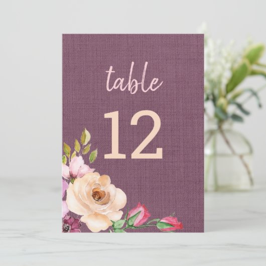 Gestructureerde Paars Rozen van het Kanvas Aankondiging (Staand voorkant)