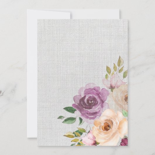 Gestructureerde Paars Rozen van het Kanvas Aankondiging (Achterkant)