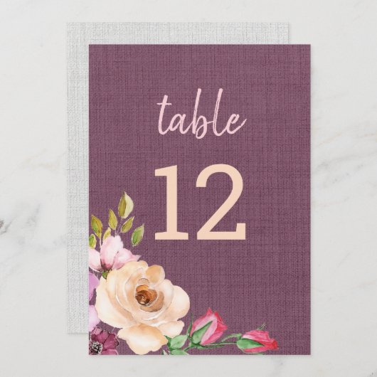 Gestructureerde Paars Rozen van het Kanvas Aankondiging (Voorkant / Achterkant)