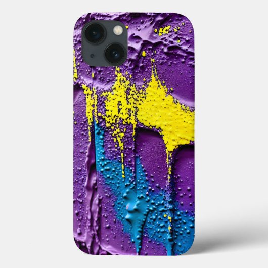 Gestructureerde Paarse Gele Blauwe Kleur Plezierig Case-Mate iPhone Case (Achterkant)