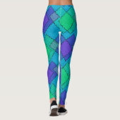 Gestructureerde patches meerkleurige streken leggings (Achterkant)