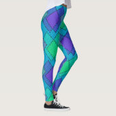Gestructureerde patches meerkleurige streken leggings (Rechts)
