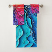 Gestructureerde Regenboog Draaikunst Bad Handdoek (Insitu)