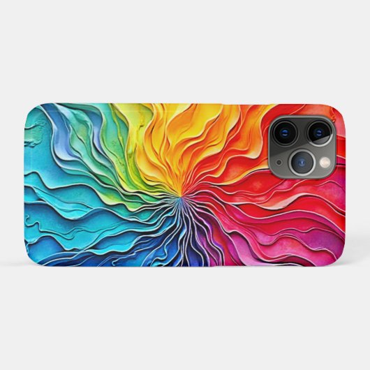 Gestructureerde Regenboog Draaikunst Case-Mate iPhone Case (Achterkant (horizontaal))
