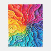 Gestructureerde Regenboog Draaikunst Fleece Deken (Voorkant)