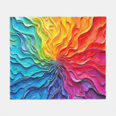 Gestructureerde Regenboog Draaikunst Fleece Deken (Voorkant (Horizontaal))