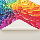 Gestructureerde Regenboog Draaikunst Sherpa Deken (3/4)
