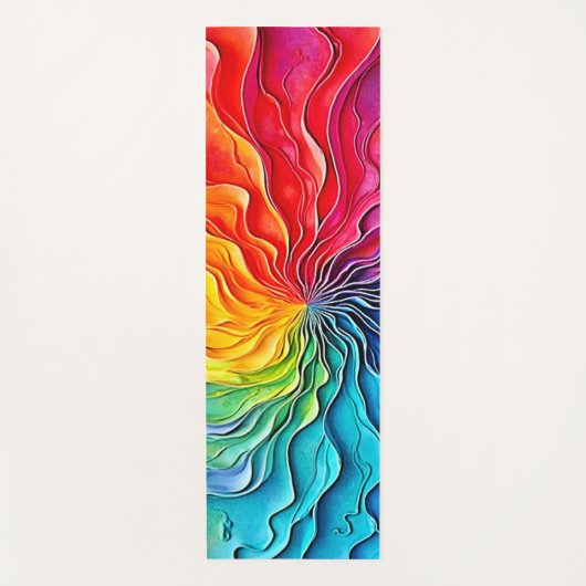 Gestructureerde Regenboog Draaikunst Yogamat (Voorkant)