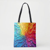 Gestructureerde Regenboog Wervelende Kunst Tote Bag (Voorkant)