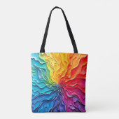 Gestructureerde Regenboog Wervelende Kunst Tote Bag (Achterkant)