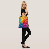 Gestructureerde Regenboog Wervelende Kunst Tote Bag (Op model)