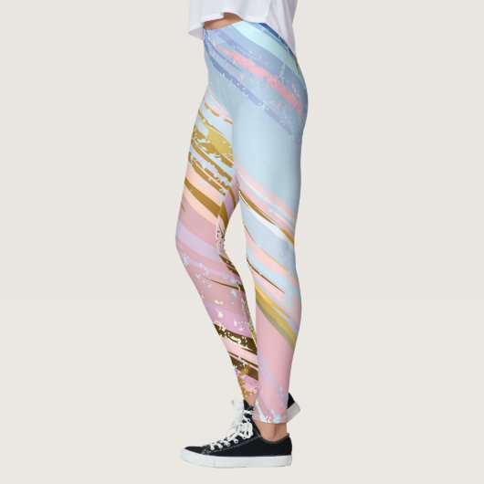 Gestructureerde Roze Achtergrond Leggings (Links)