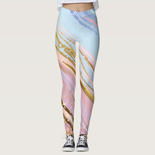 Gestructureerde Roze Achtergrond Leggings (Voorkant)