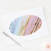 Gestructureerde Roze Achtergrond Ovale Sticker (Envelop)