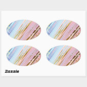 Gestructureerde Roze Achtergrond Ovale Sticker (Vel)