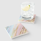 Gestructureerde Roze Achtergrond Stenen Onderzetter (Zijkant)