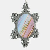 Gestructureerde Roze Achtergrond Tin Sneeuwvlok Ornament (Links)