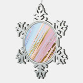 Gestructureerde Roze Achtergrond Tin Sneeuwvlok Ornament (Rechts)