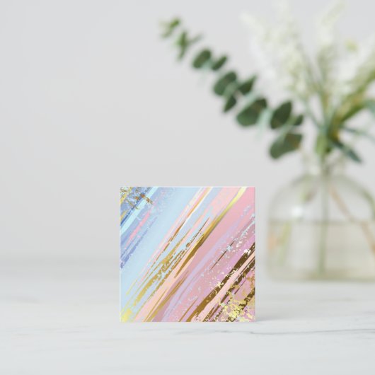 Gestructureerde roze achtergrond vierkante visitekaartje (Staand voorkant)