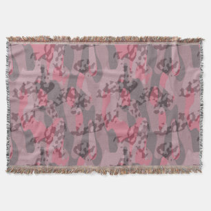 gestructureerde roze en mauve Camo abstract Deken